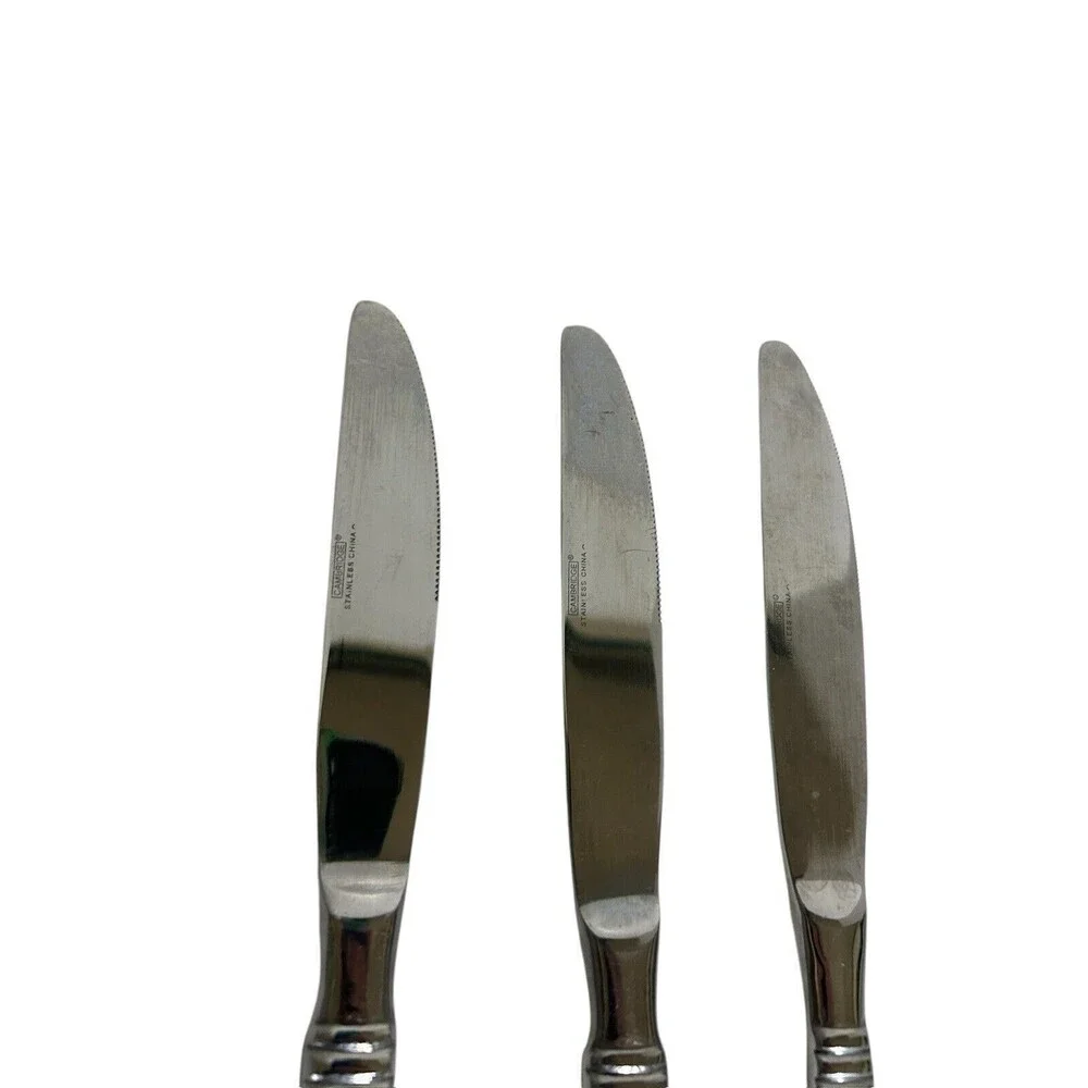 Cambridge MAJESTY Stainless Hammered 18/10 Glossy Flatware 3 Butter Knives